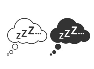 silhouette snoring sign. zzz sleeping bubble icon. Sleep symbol for your web site design.