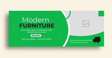 New collection Furniture sale facebook cover design and  web banner template