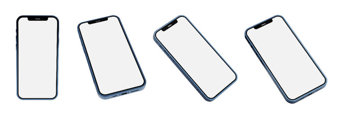 Blue Smartphone Mockup / Illustrator File / Png Image with Screen Editable