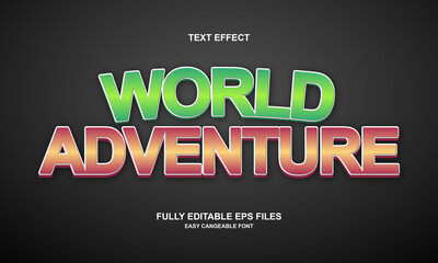 world adventure editable text effect