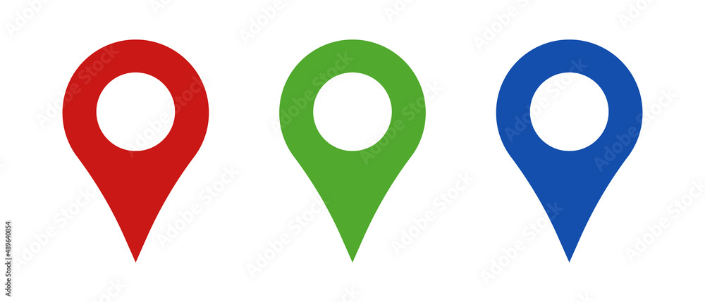 Poster a set of map pin icons. pinning and location checking. editable vectors.