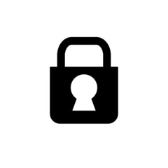 Security silhouette icon. A padlock lock. Editable vector.