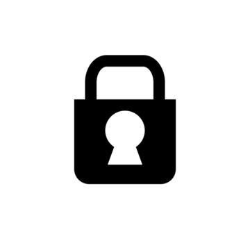 Security silhouette icon. A padlock lock. Editable vector.