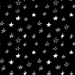star seamless pattern hand drawn doodle. vector, nordic, scandinavian. wallpaper, textile, wrapping paper, background. sky, night, nursery decor.
