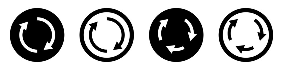 A set of rotating arrow icons. Recycle and refresh. Synchronization.