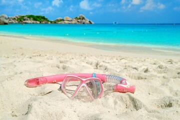 White sand in the summer. Beautiful beaches of Thailand. 