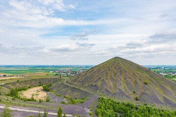 Fototapeta premium Slag heaps of Nord-Pas de Calais Mining Basin in France, A UNESCO World Heritage Site