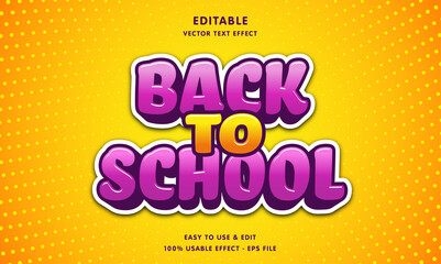 back to school editable text effect with modern and simple style