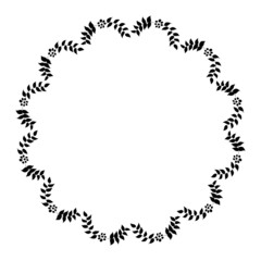 Doodle style Vector hand drawn spring wreath isolated on white background.