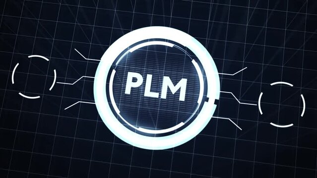 PLM Product lifecycle management system technology concept. Technology, Internet and network concept.