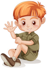 Little boy in scout uniform