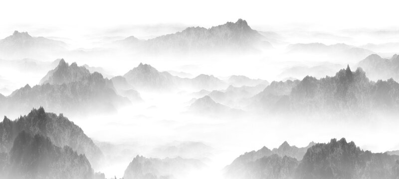 misty mountain landscape © feng