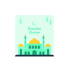 Fototapeta premium Ramadan kareem with Mosque concept illustration