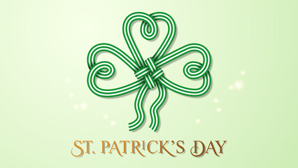 Celtic shamrock knot for St. Patrick's Day on the green background