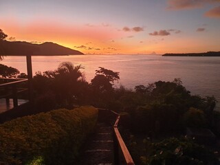 Sunset over the sea in Fiji