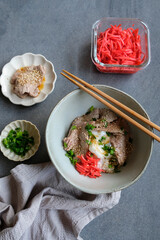 Delicious homemade Japanese cuisine. Yakiniku Don. Great for light eater, simple and easy to prepare.