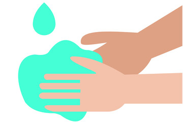 Vector illustration of washing hands with water