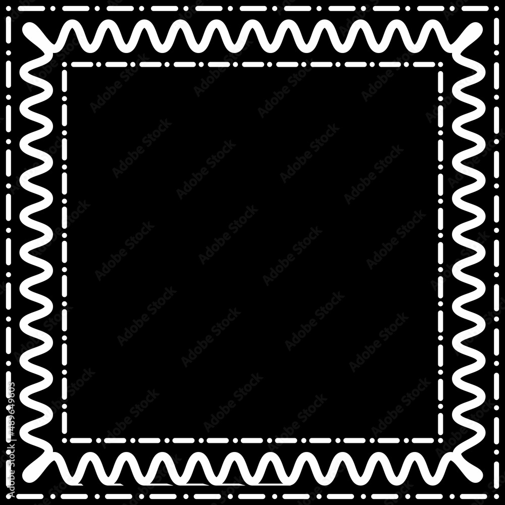 Poster abstract aztec frame. black square frames with tribal patterns. vector illustration.