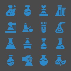 test-tube web icons. Flask and Flask, Flask and Flask symbol, vector signs