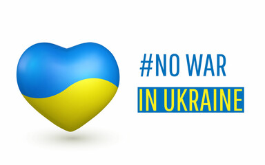 No war in Ukraine. Save Ukraine. Pray for Ukraine peace. Vector illustration