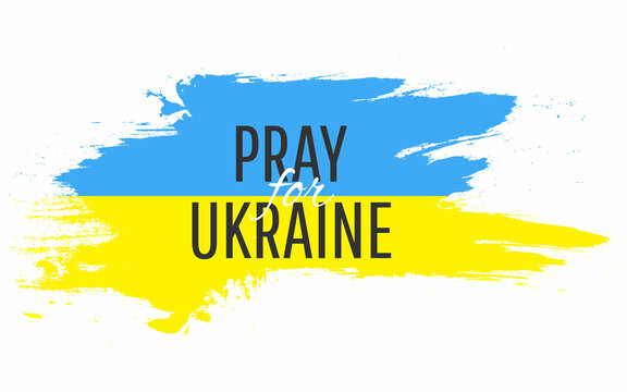 No war in Ukraine. Save Ukraine. Pray for Ukraine peace. Vector illustration