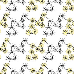 Seamless vector pattern with gerland light in doodle style