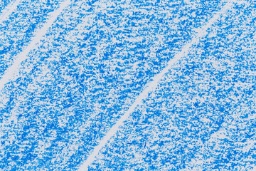Wax crayon hand drawing blue background