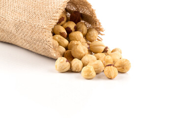 Closeup view of hazelnuts
