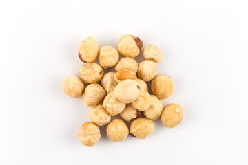 Fototapeta na wymiar Closeup view of hazelnuts