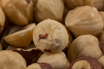 Hazel nuts close up