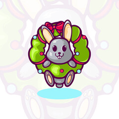 Bunny in Winter Cartoon