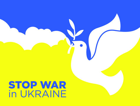 Stop War in Ukraine. Ukraine War Poster. Vector Illustration.