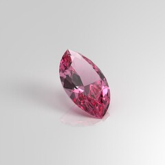 pink tourmaline gemstone marquise 3D render