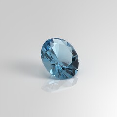 aquamarine gemstone oval 3D render