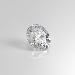 diamond gemstone oval 3D render