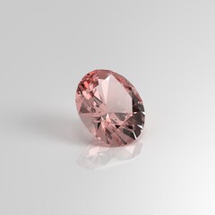 rose quartz gemstone oval 3D render