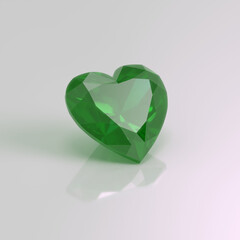 Fototapeta premium emerald gemstone heart 3D render