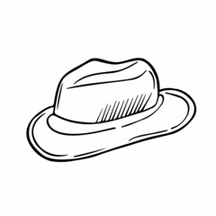 Doodle hat icon. Vector sketch iluustration.