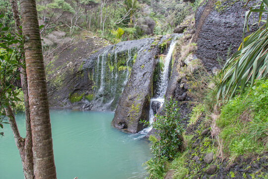 Wainamu or Waitohi waterfalls, West coast of North Island, New Zealand.