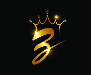 golden crown monogram logo initial letter Z