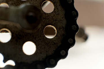 close up of Bicycle miniature chain gear