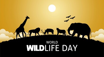 World Wildlife Day vector illustration. Suitable for Poster, Banners, campaign and greeting card. 