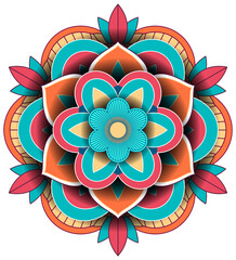 Vintage mandala with thin lines