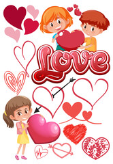 Valentine theme with many hearts