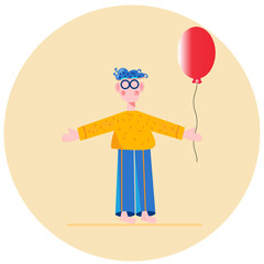 the guy with the red balloon