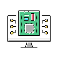 firmware software color icon vector illustration - obrazy, fototapety, plakaty