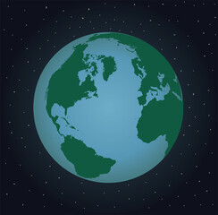 Planet Earth icon. Flat planet Earth icon. Infographics Earth. Simplified earth globe 