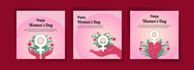 Women's Day Banner. Vector template for cards, posters, flyers and other users.