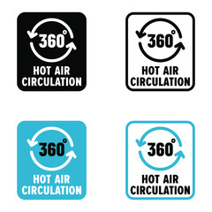 "360° Hot Air Circulation" vector information sign