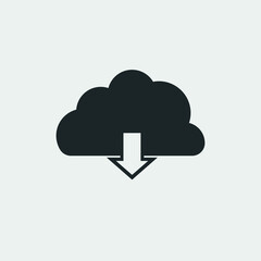 Cloud download vector icon illustration sign 
